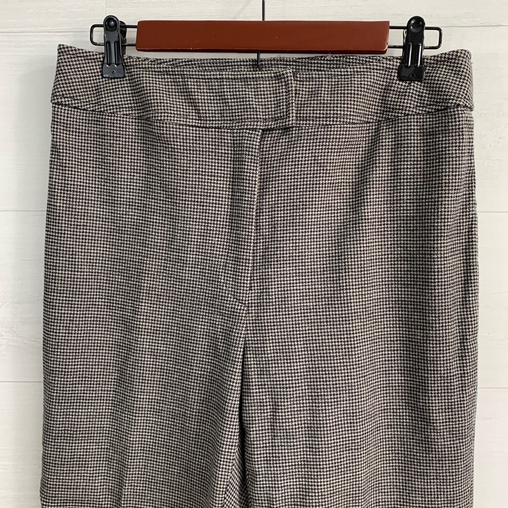 Oscar de la Renta Wool Houndstooth Print Trousers - Picture 2 of 6